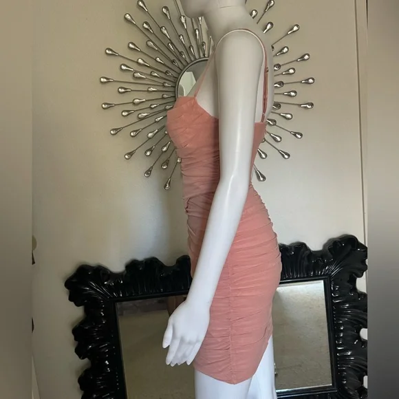 Oh Polly Jaded Dress Ruched Corset Mini Dress in Blush - Picture 7 of 7